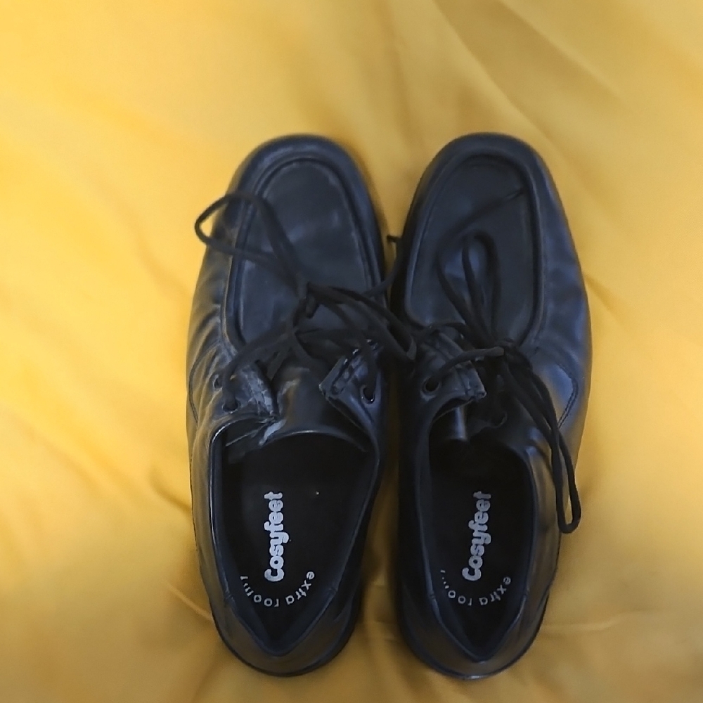 CosyFeet Black Leather Oxfords for Men Size 13
